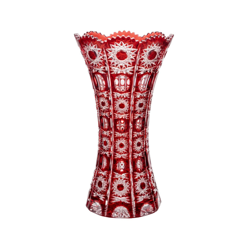 Elsa Crystal Şehver Vazo Kırmızı 30 Cm