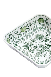 CESKY PORCELAN DUBİ 1860 Cibulak Kare Tabak Yeşil