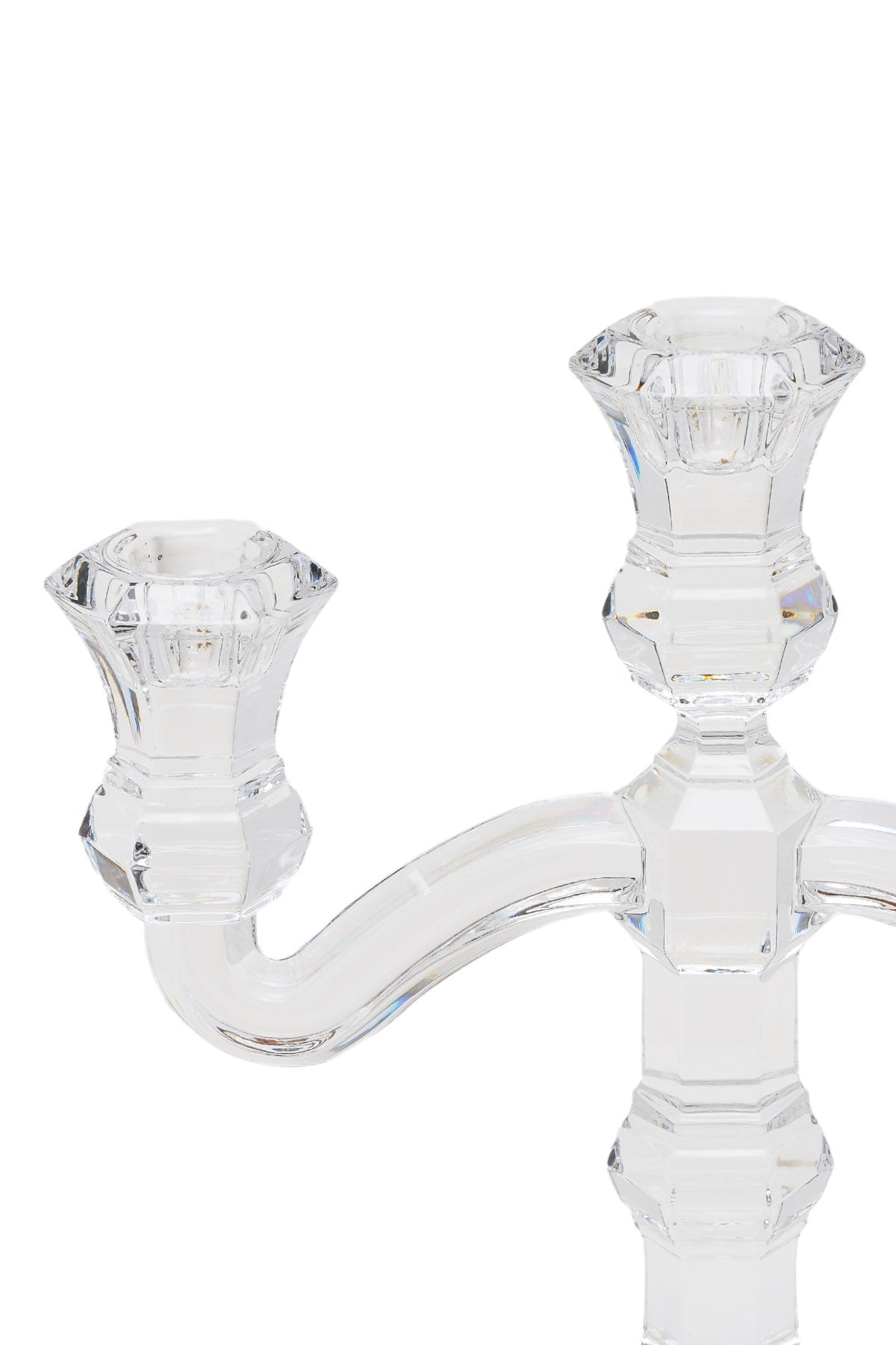 ELSA CRYSTAL Bohemia Aquarine Şamdan Beyaz