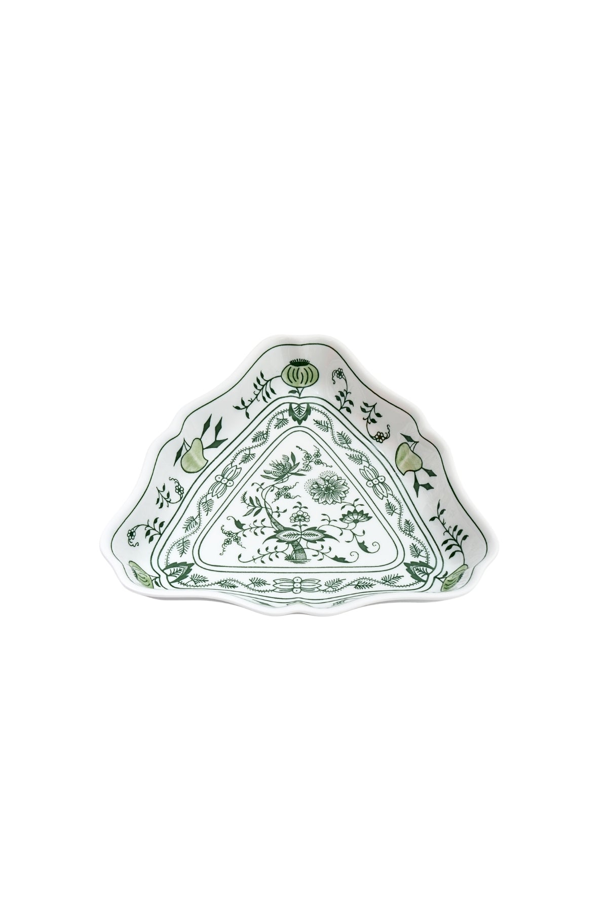 CESKY PORCELAN DUBİ 1860 Cibulak Üçgen Tabak Yeşil