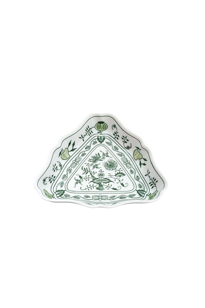 CESKY PORCELAN DUBİ 1860 Cibulak Üçgen Tabak Yeşil