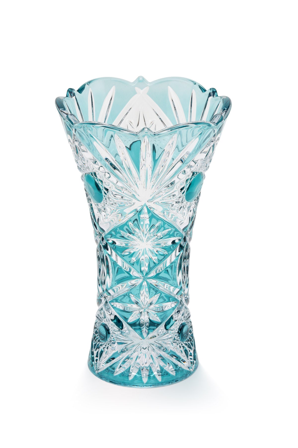 ELSA CRYSTAL Bohemia Maravelle Açık Ağız Büyük Vazo Azur