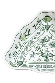 CESKY PORCELAN DUBİ 1860 Cibulak Üçgen Tabak Yeşil