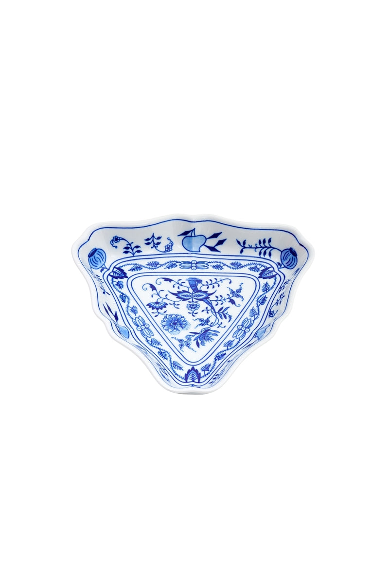 CESKY PORCELAN DUBİ 1860 Cibulak Üçgen Tabak Mavi