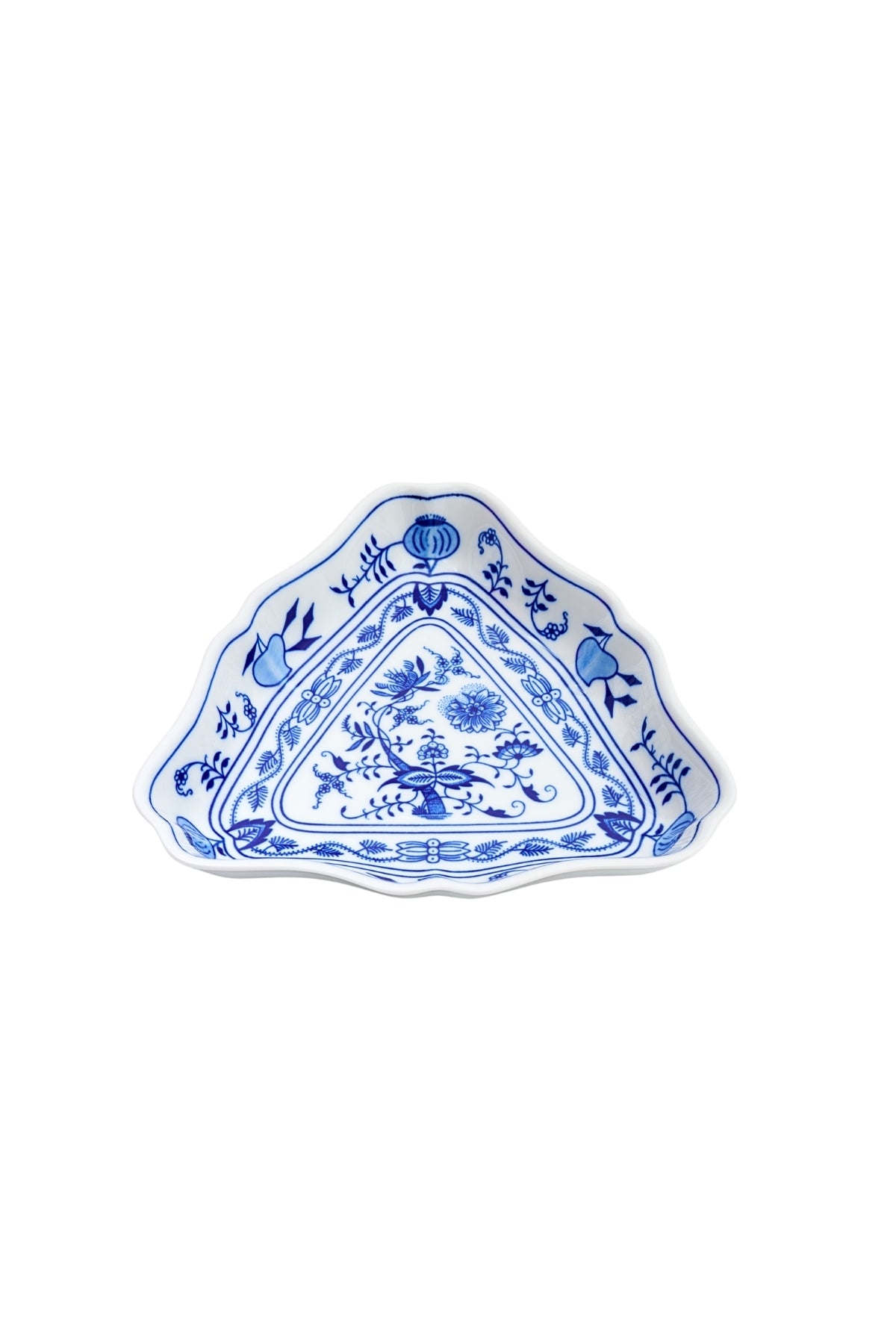 CESKY PORCELAN DUBİ 1860 Cibulak Üçgen Tabak Mavi