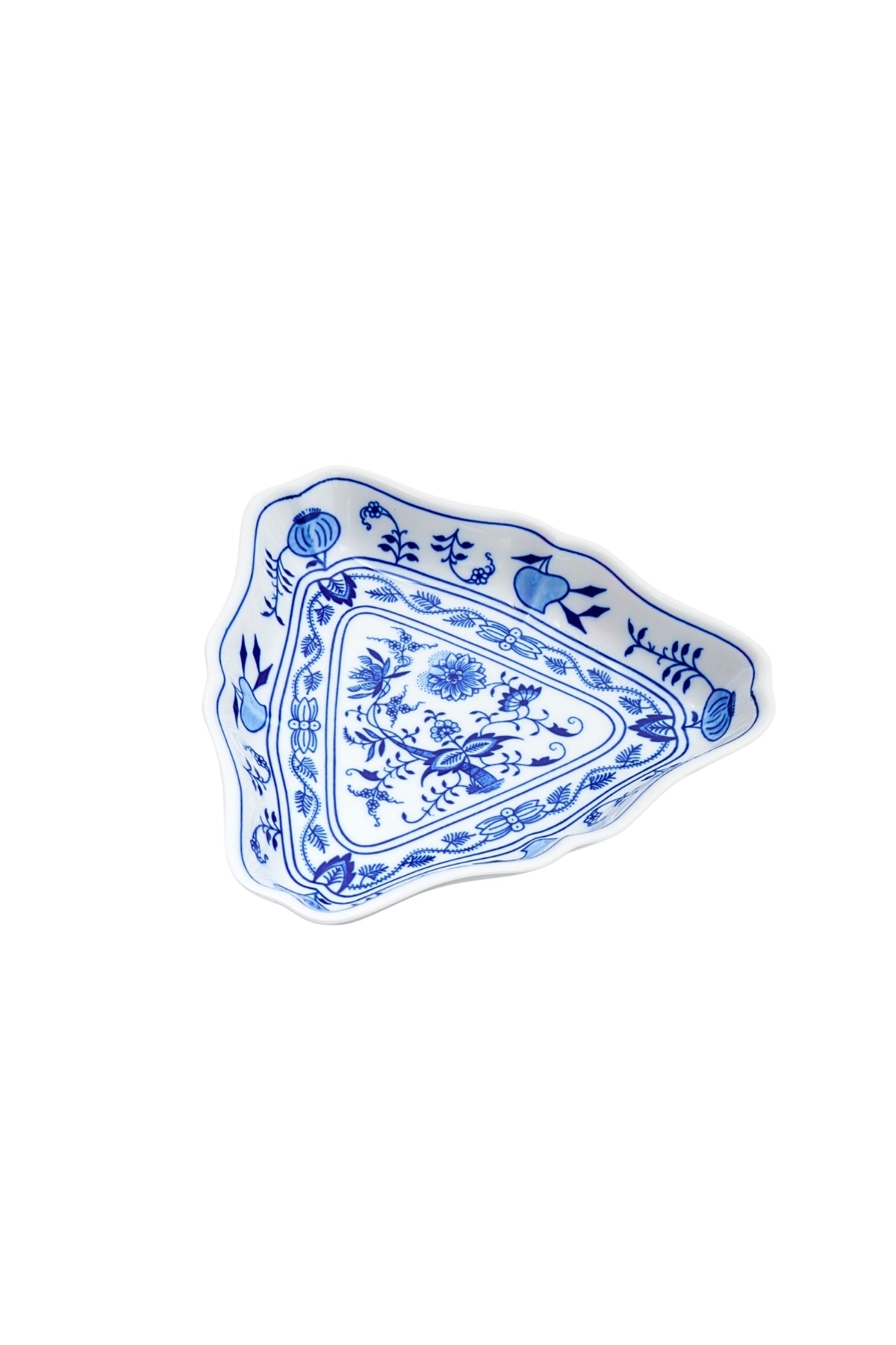 CESKY PORCELAN DUBİ 1860 Cibulak Üçgen Tabak Mavi