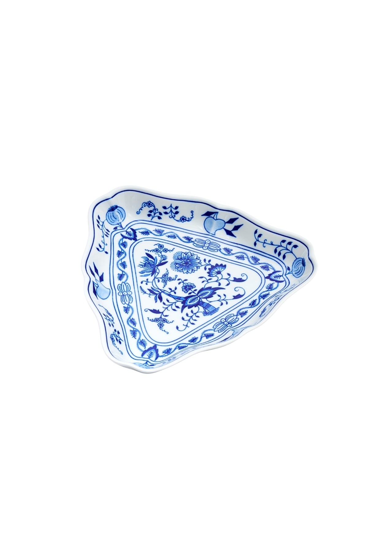 CESKY PORCELAN DUBİ 1860 Cibulak Üçgen Tabak Mavi