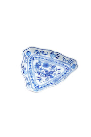 CESKY PORCELAN DUBİ 1860 Cibulak Üçgen Tabak Mavi