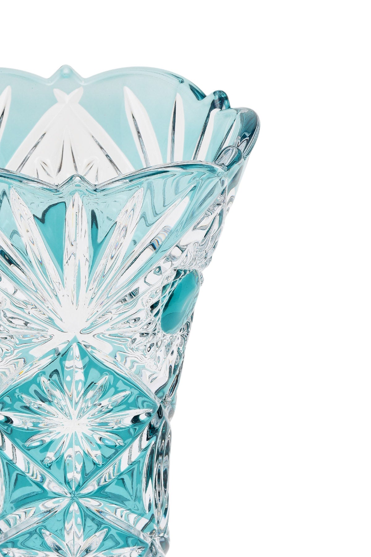 ELSA CRYSTAL Bohemia Maravelle Açık Ağız Büyük Vazo Azur