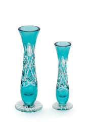 ELSA CRYSTAL Bohemia Lunaria Large Vase Azur