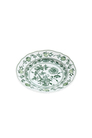 CESKY PORCELAN DUBİ 1860 Cibulak Geniş Kenarlı Düz Pasta Tabağı Yeşil