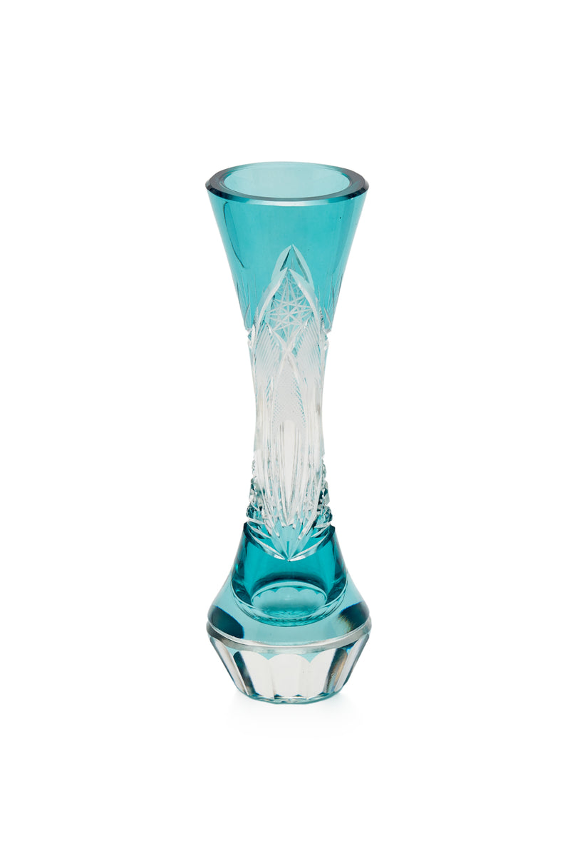 ELSA CRYSTAL Bohemia Lunaria Küçük Vazo Azur