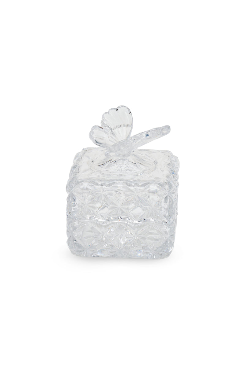 ELSA CRYSTAL Bohemia Aquarine Şekerlik Kelebek Beyaz