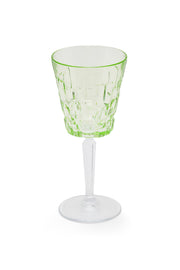 ELSA CRYSTAL Bohemia Glacielle Etna Goblet Footed Glass Green