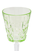 ELSA CRYSTAL Bohemia Glacielle Etna Goblet Footed Glass Green