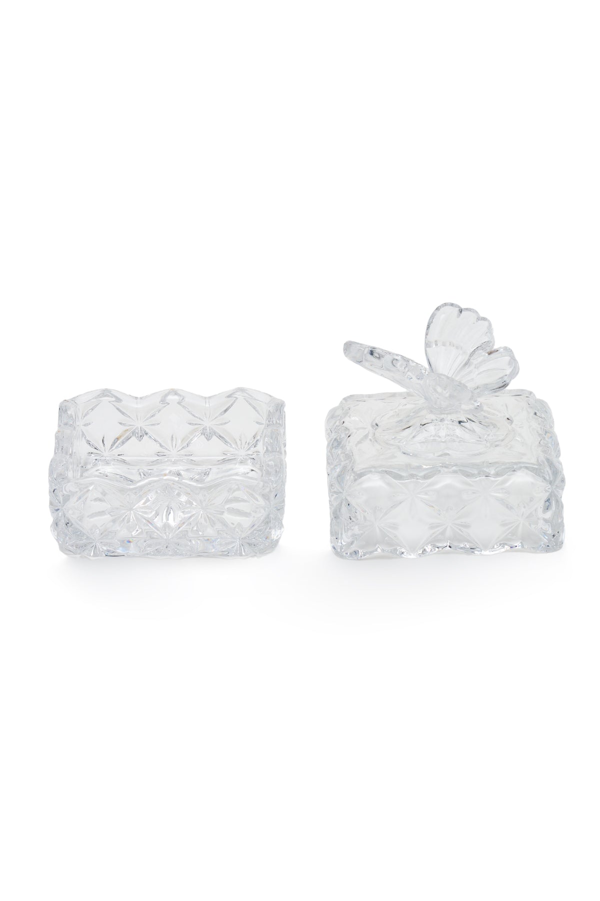 ELSA CRYSTAL Bohemia Aquarine Şekerlik Kelebek Beyaz