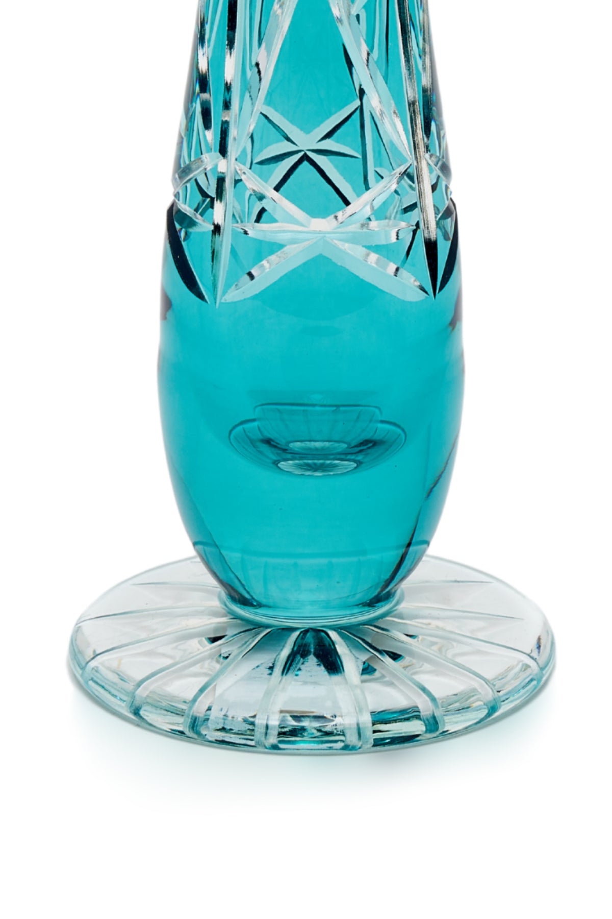 ELSA CRYSTAL Bohemia Lunaria Large Vase Azur