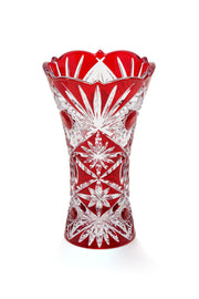 ELSA CRYSTAL Bohemia Maravelle Açık Ağız Büyük Vazo Kırmızı