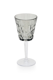ELSA CRYSTAL Bohemia Glacielle Etna Goblet Footed Glass Gray