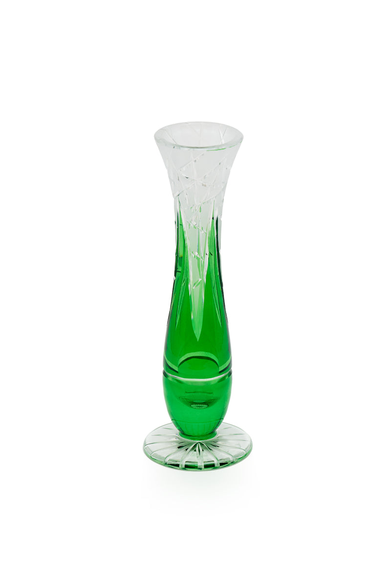 ELSA CRYSTAL Bohemia Lunaria Küçük Vazo Yeşil