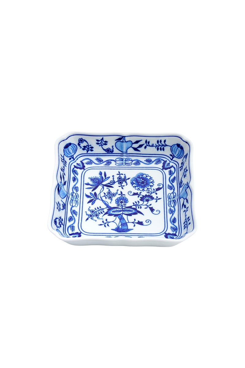CESKY PORCELAN DUBİ 1860 Cibulak Kare Tabak Mavi