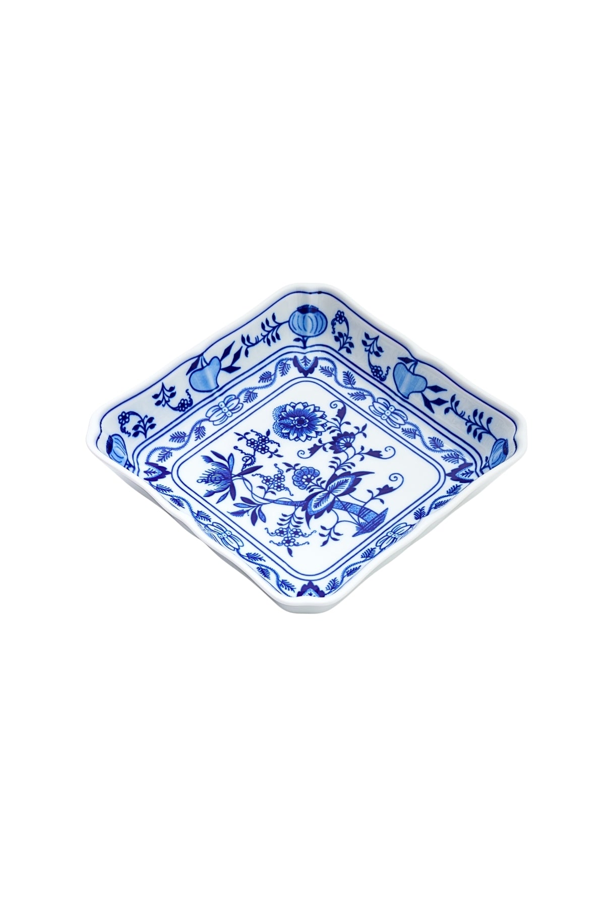 CESKY PORCELAN DUBİ 1860 Cibulak Kare Tabak Mavi