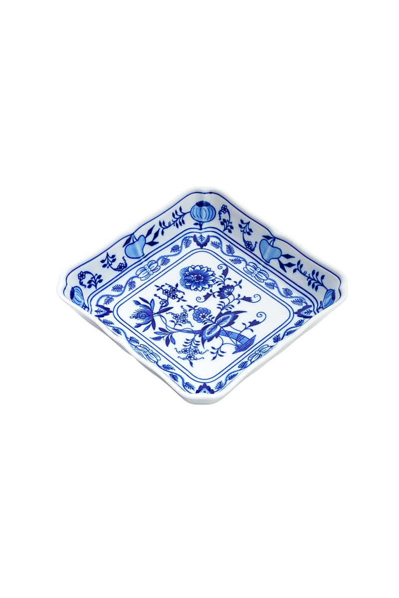 CESKY PORCELAN DUBİ 1860 Cibulak Kare Tabak Mavi