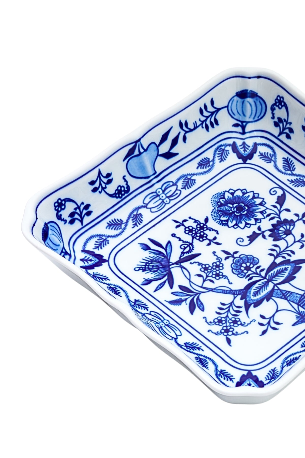 CESKY PORCELAN DUBİ 1860 Cibulak Kare Tabak Mavi