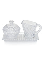 ELSA CRYSTAL Bohemia Aquarine Tabak,Şekerlik,Sütlük Set Beyaz