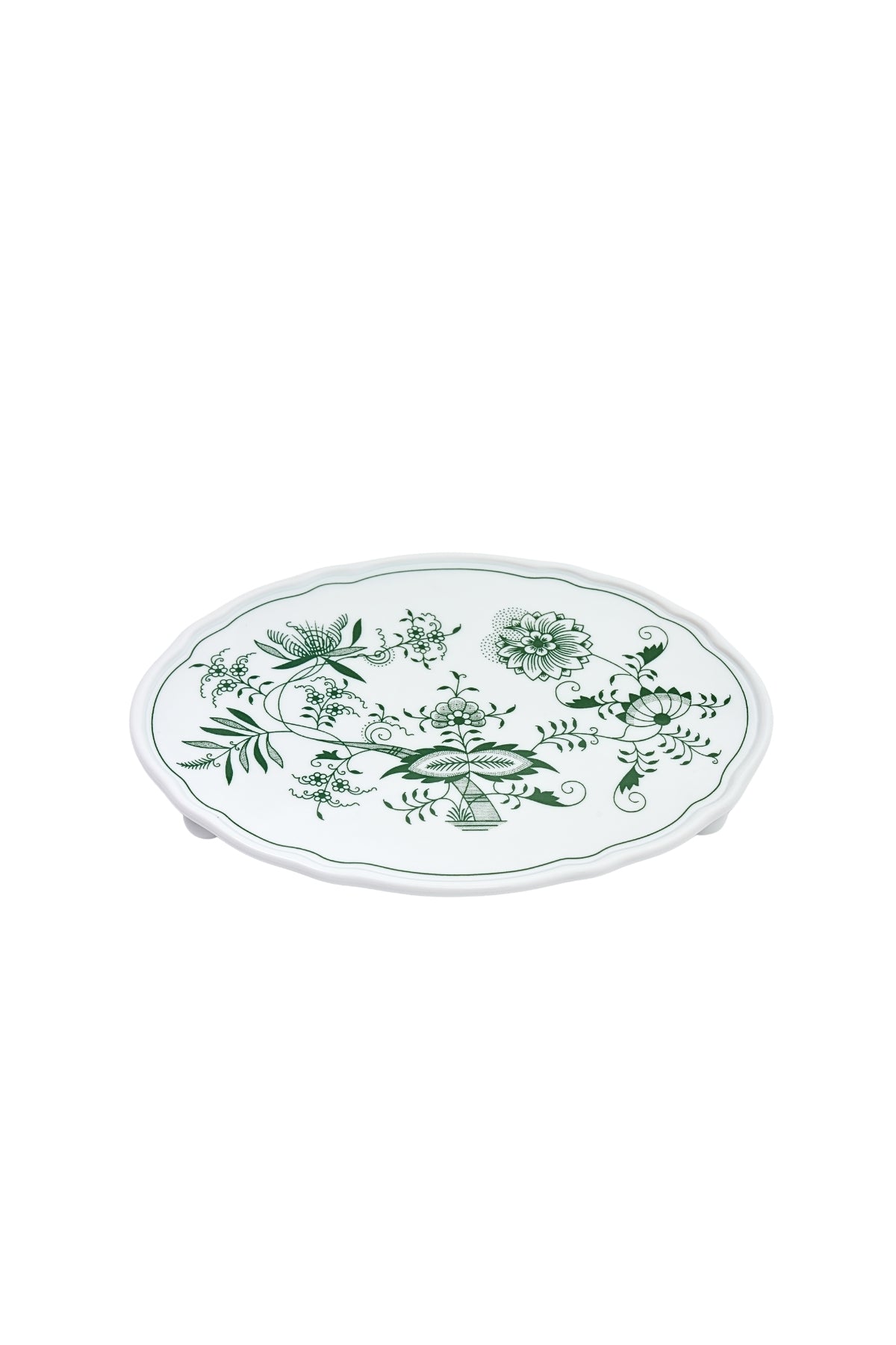 CESKY PORCELAN DUBİ 1860 Cibulak 3 Ayaklı Sunum Tabağı Yeşil