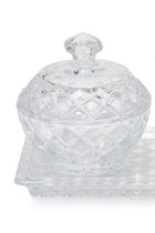 ELSA CRYSTAL Bohemia Aquarine Tabak,Şekerlik,Sütlük Set Beyaz