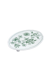 CESKY PORCELAN DUBİ 1860 Cibulak 3 Ayaklı Sunum Tabağı Yeşil