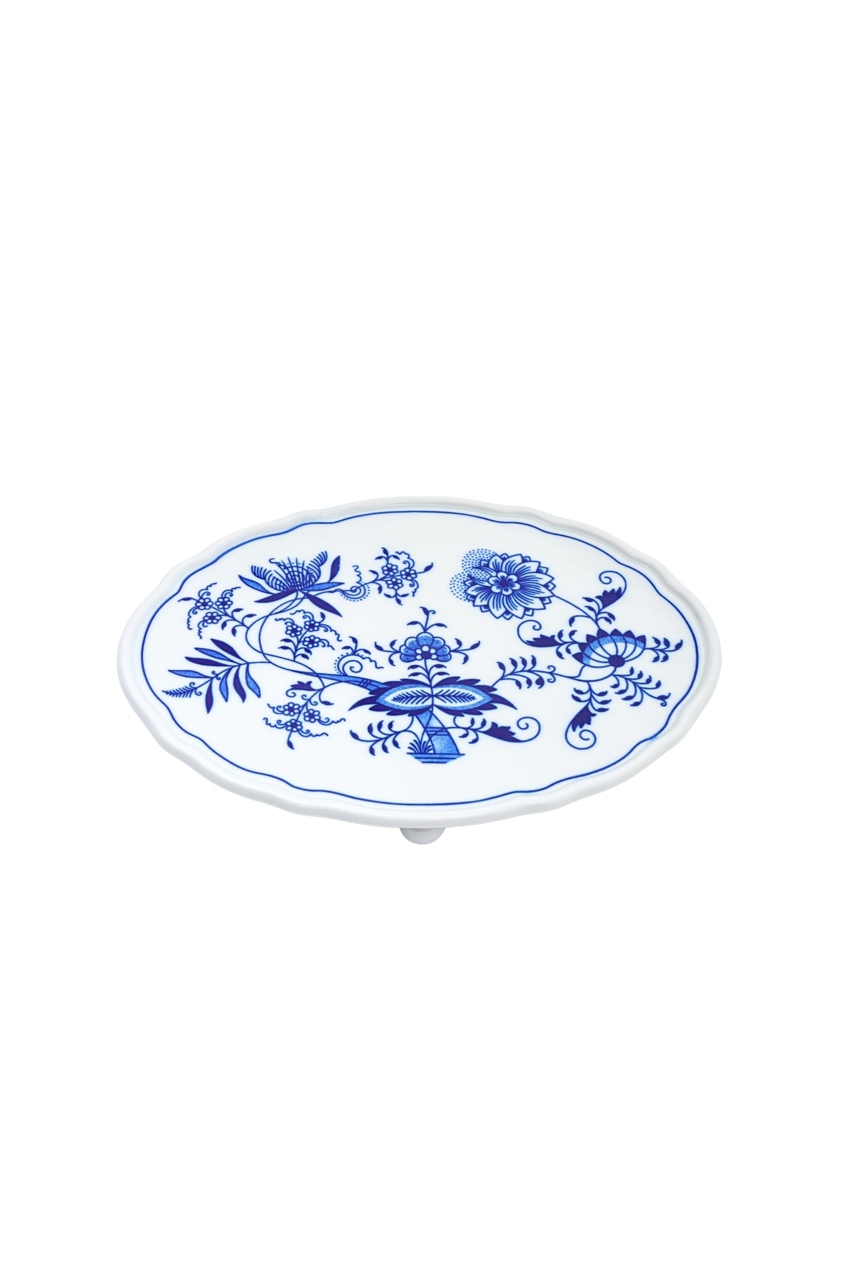 CESKY PORCELAN DUBİ 1860 Cibulak 3 Ayaklı Sunum Tabağı Mavi
