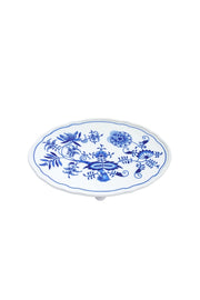 CESKY PORCELAN DUBİ 1860 Cibulak 3 Ayaklı Sunum Tabağı Mavi
