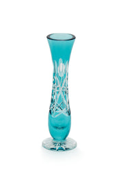 ELSA CRYSTAL Bohemia Lunaria Small Vase Azur