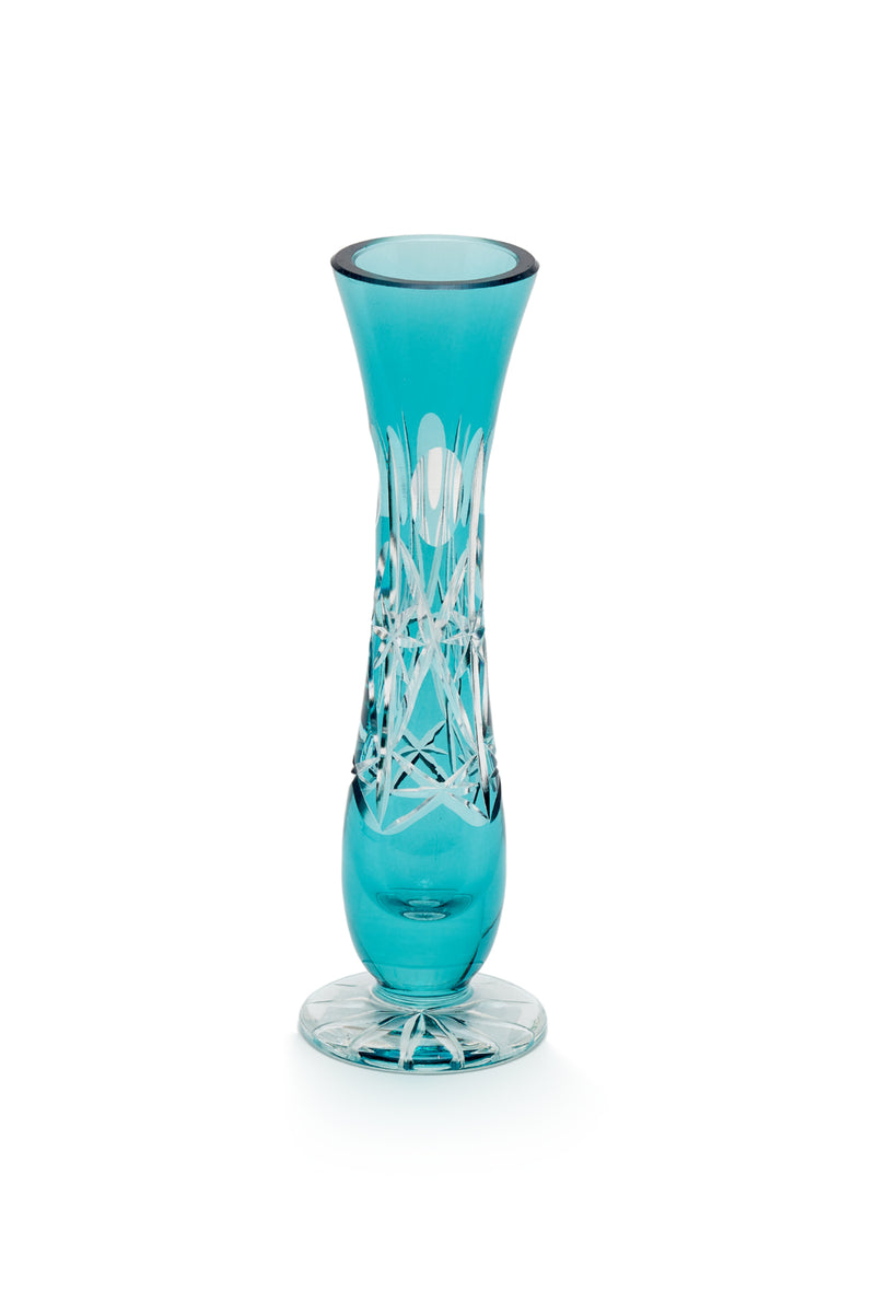 ELSA CRYSTAL Bohemia Lunaria Küçük Vazo Azur