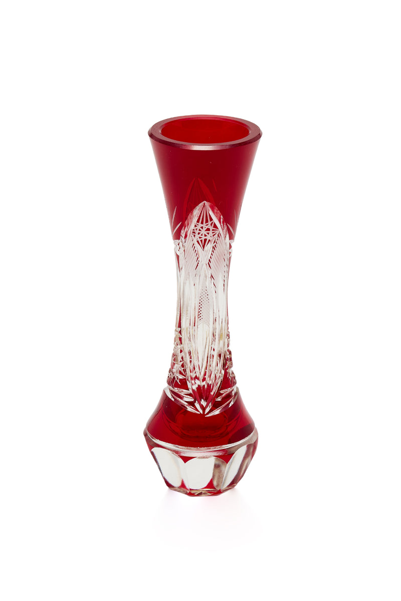 ELSA CRYSTAL Bohemia Lunaria Küçük Vazo Kırmızı