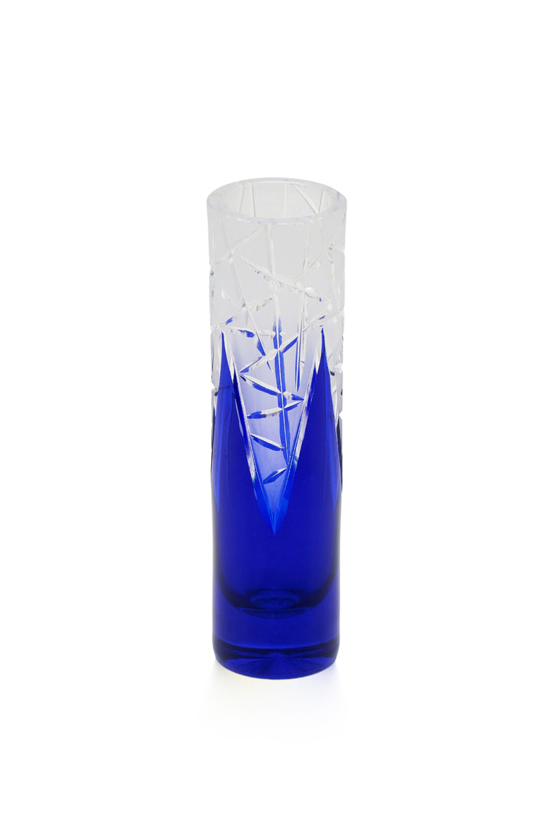 ELSA CRYSTAL Bohemia Lunaria Küçük Vazo Mavi