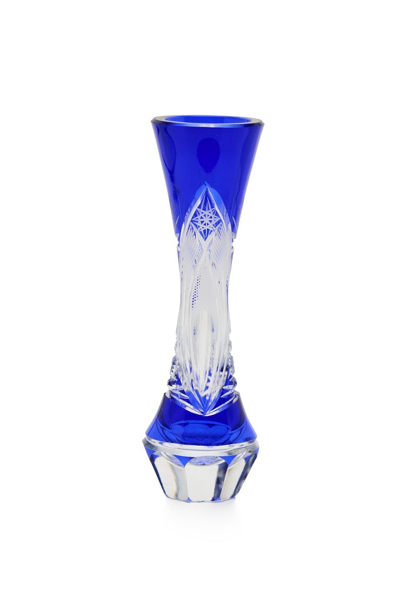 ELSA CRYSTAL Bohemia Lunaria Küçük Vazo Mavi
