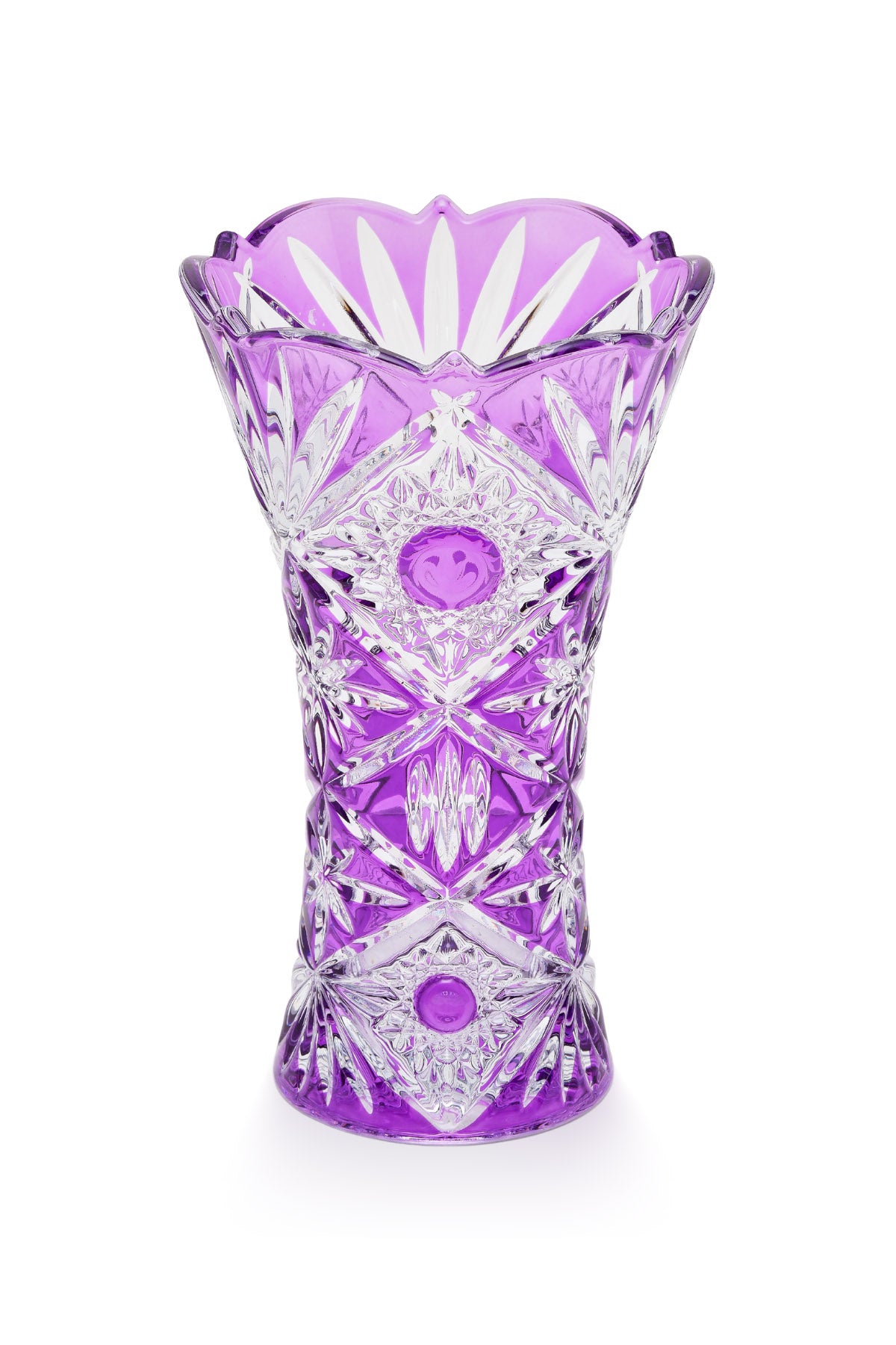 ELSA CRYSTAL Bohemia Maravelle Açık Ağız Büyük Vazo Mor