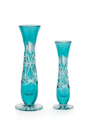 ELSA CRYSTAL Bohemia Lunaria Small Vase Azur
