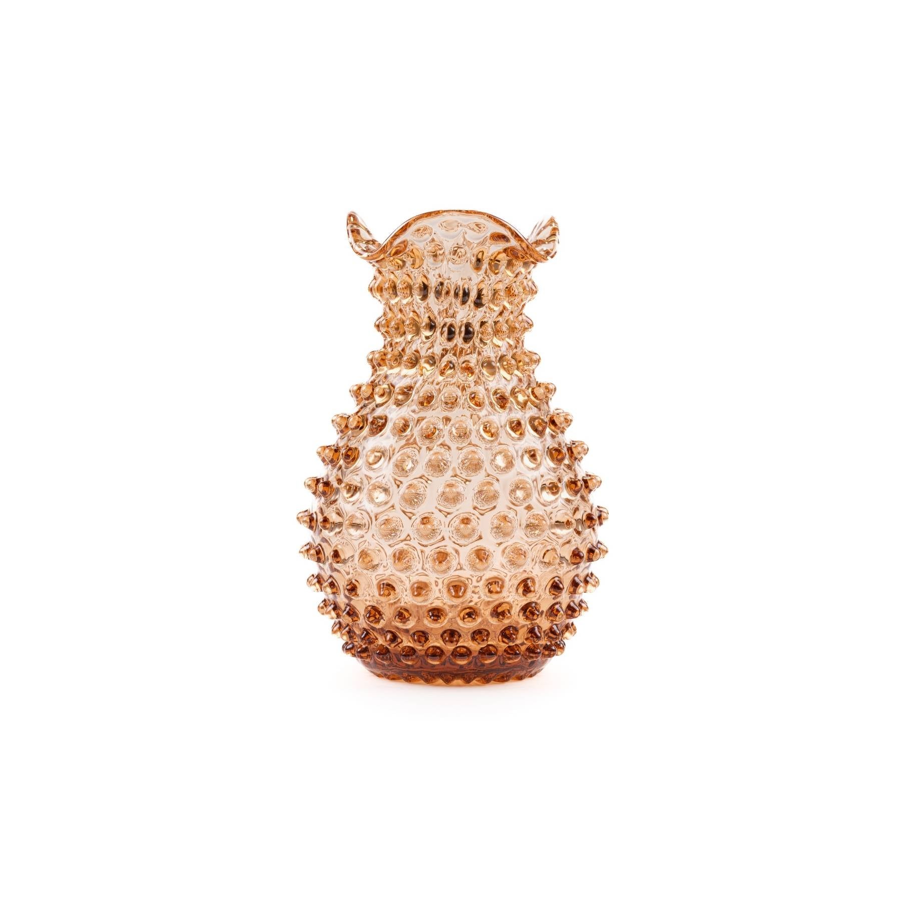 Elsa Crystal Bubble Hobnail Blonde, Vazo, Brown, 20,5 cm