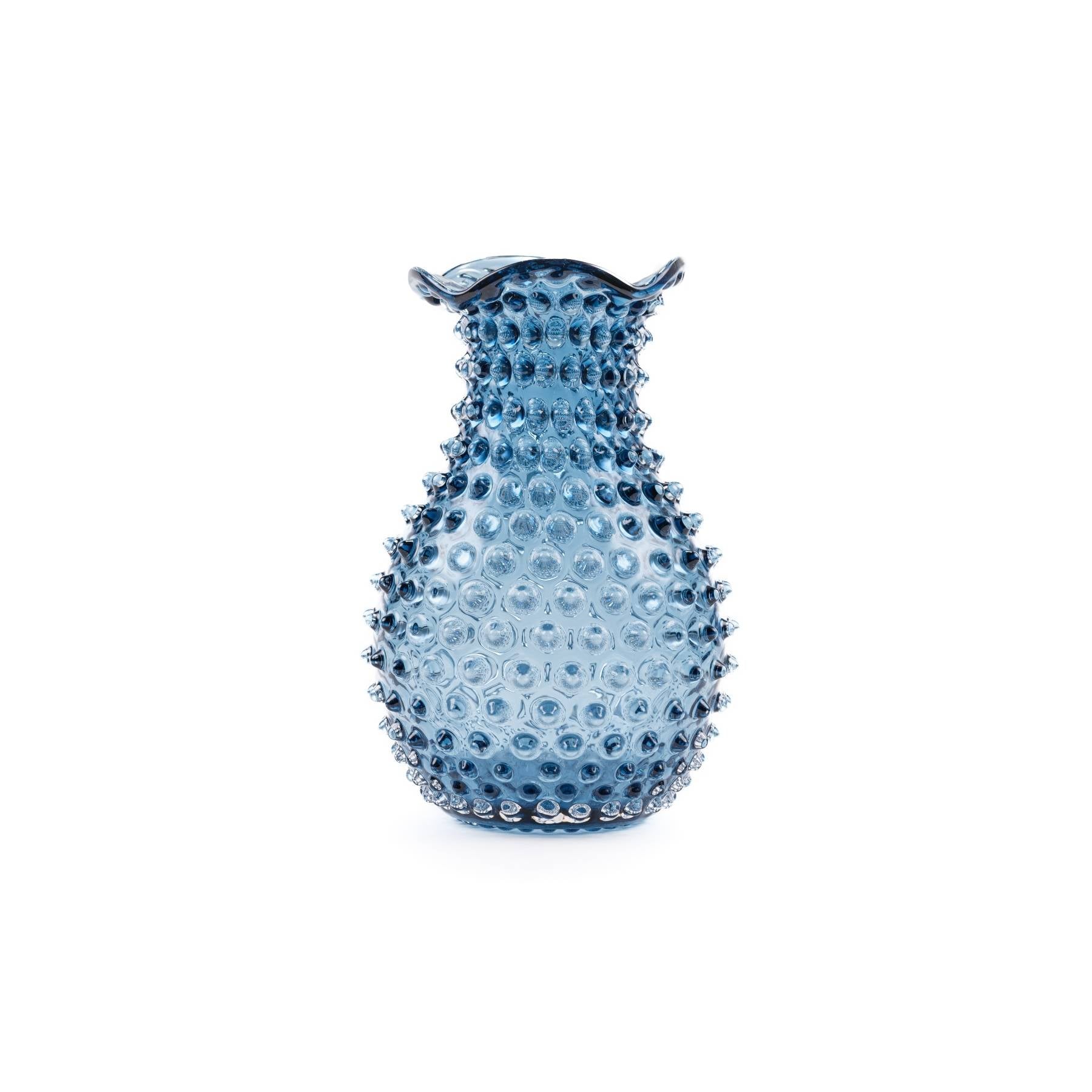 Elsa Crystal Bubble Hobnail Blonde, Vazo, Blue Smoke, 20,5 cm