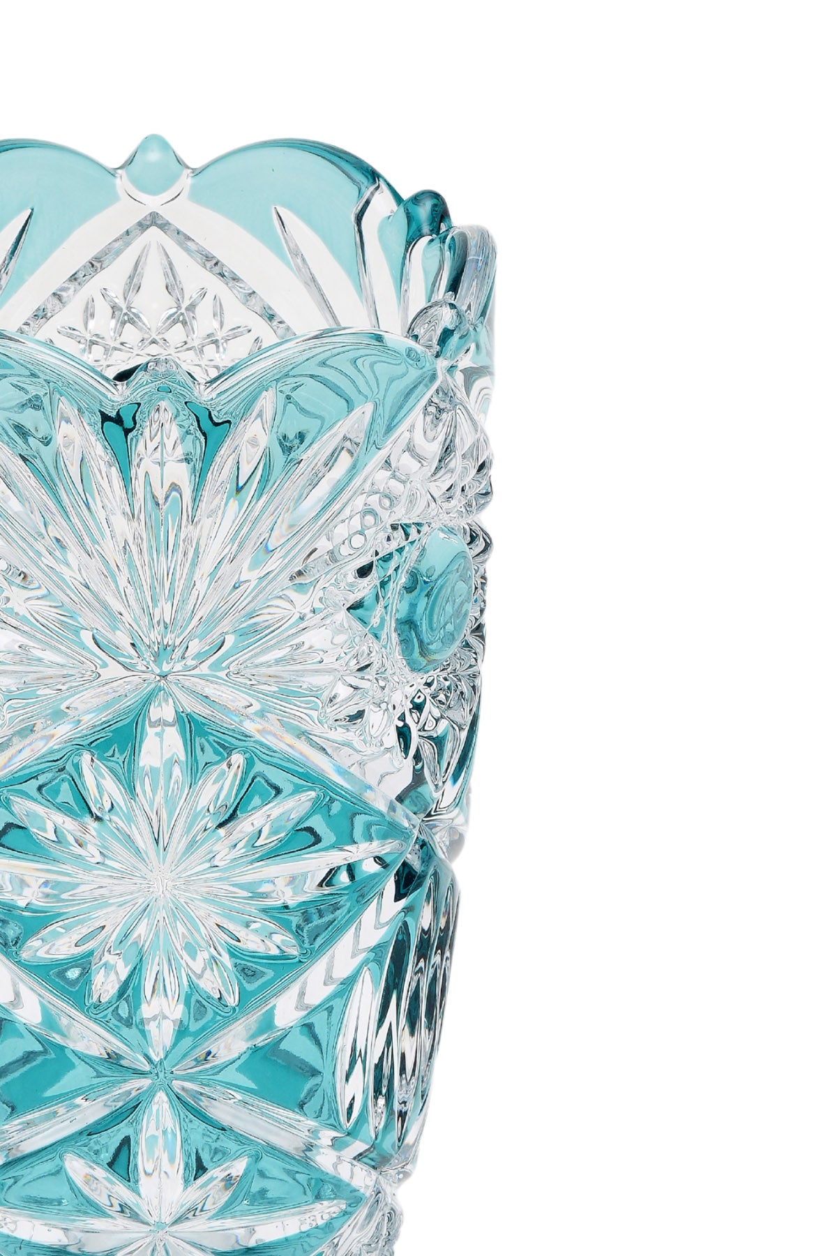 ELSA CRYSTAL Bohemia Maravelle Açık Ağız Küçük Vazo Azur