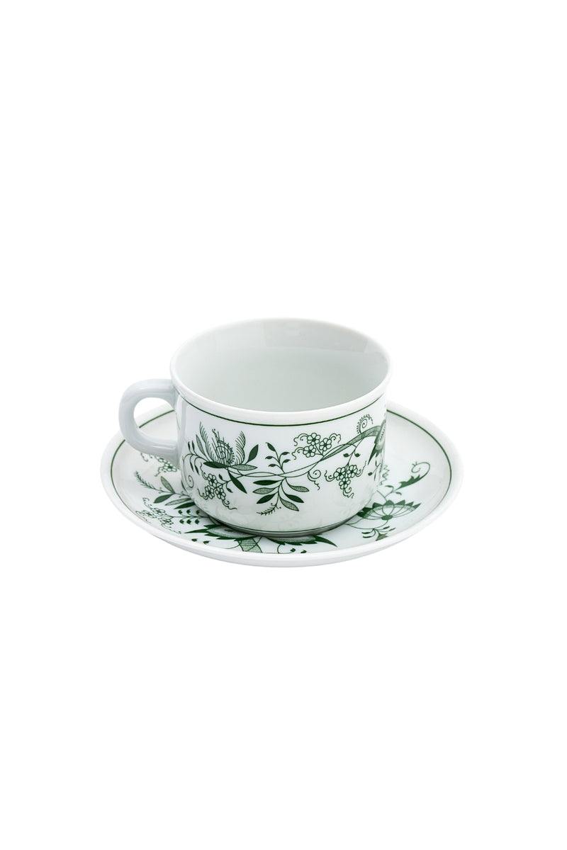 CESKY PORCELAN DUBİ 1860 Cibulak Fincan ve Fincan Tabağı Yeşil