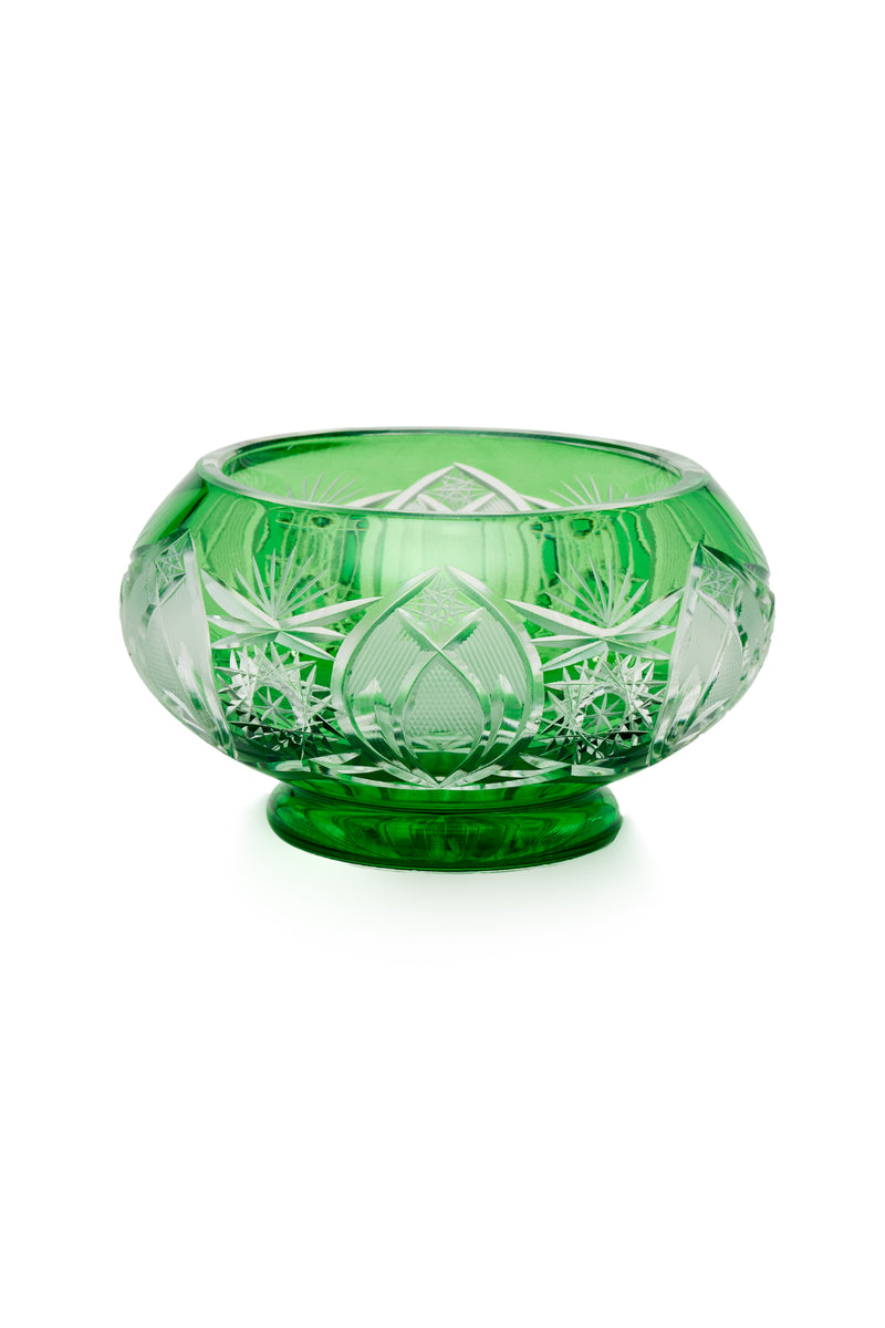 ELSA CRYSTAL Bohemia Lunaria Küçük Tabak Yeşil