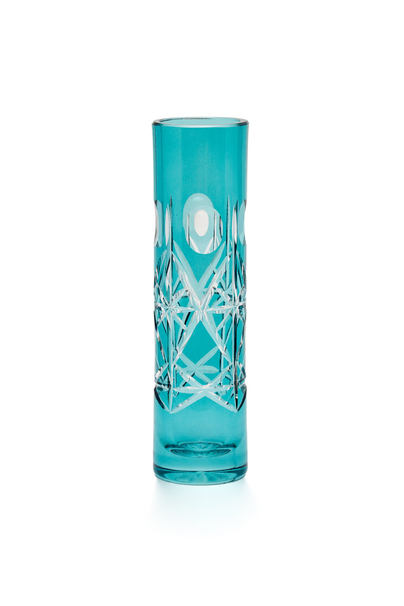 ELSA CRYSTAL Bohemia Lunaria Küçük Vazo Azur