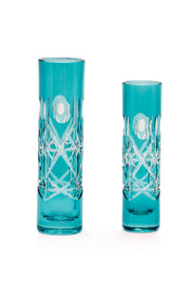 ELSA CRYSTAL Bohemia Lunaria Small Vase Azur