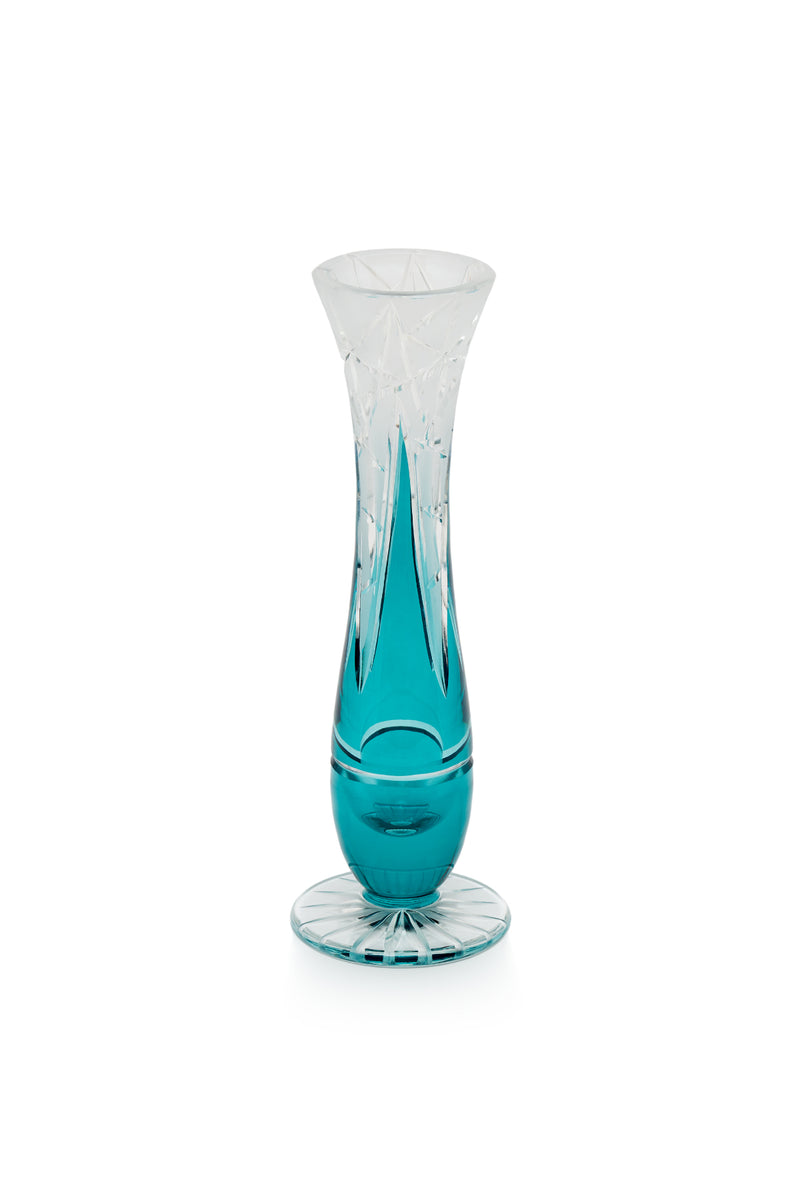 ELSA CRYSTAL Bohemia Lunaria Küçük Vazo Azur