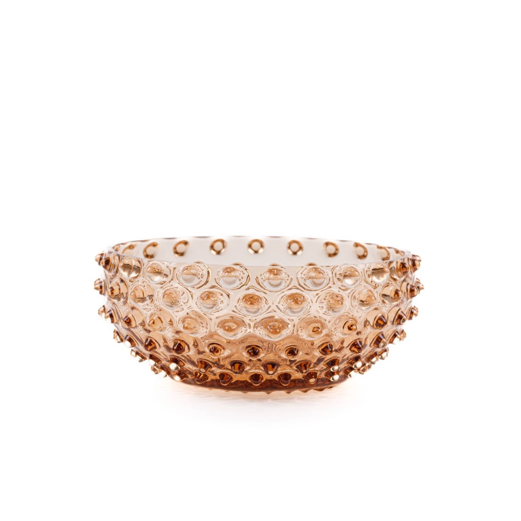 Elsa Crystal Bubble Hobnail Tapas Bowl, Brown, 17 cm